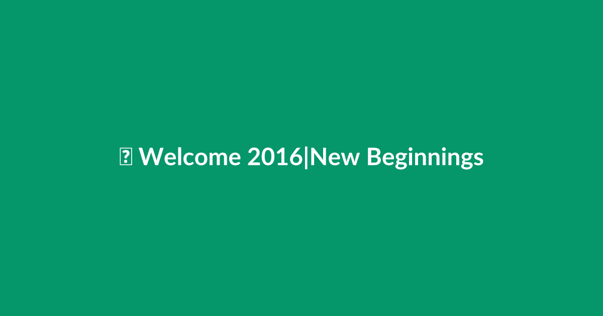 Welcome (Again)